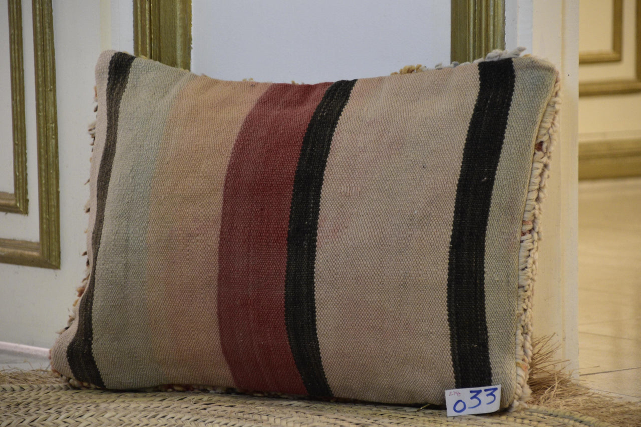 Two Reversible Vintage Moroccan Rug Cushion Cover, Mustard Wool Tribal Boho Decor 16x20
