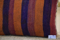 Two Reversible Vintage Moroccan Rug Cushion Cover, Geometric Wool Kilim Pillow 16x20