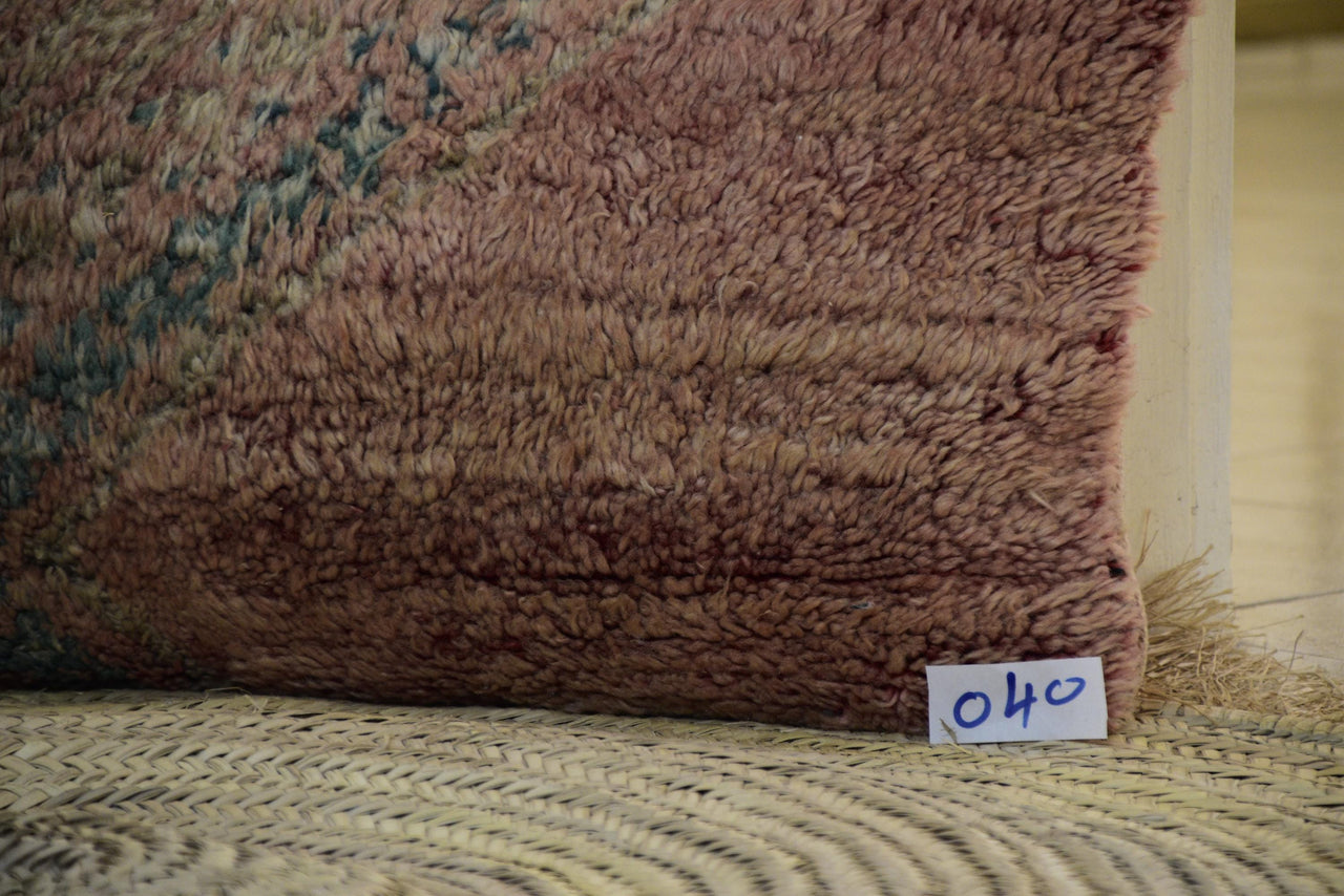 Two Vintage Moroccan Wool Pillow, Reversible Dusty Rose Kilim Lumbar Cushion Vintage