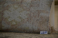 Two Distressed Vintage Moroccan Wool Rug Cushion Cover, Pastel Blush Pink Geometric Accent Vintage