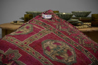 Two Vintage Moroccan Wool Pouf, Hand-loomed Berber Ottoman, Geometric Rug Cushion (24x24x8) Vintage