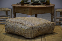 Two Vintage Moroccan Wool Pouf, Burnt Orange Terracotta Ottoman, Boho Floor Cushion (Unstuffed)