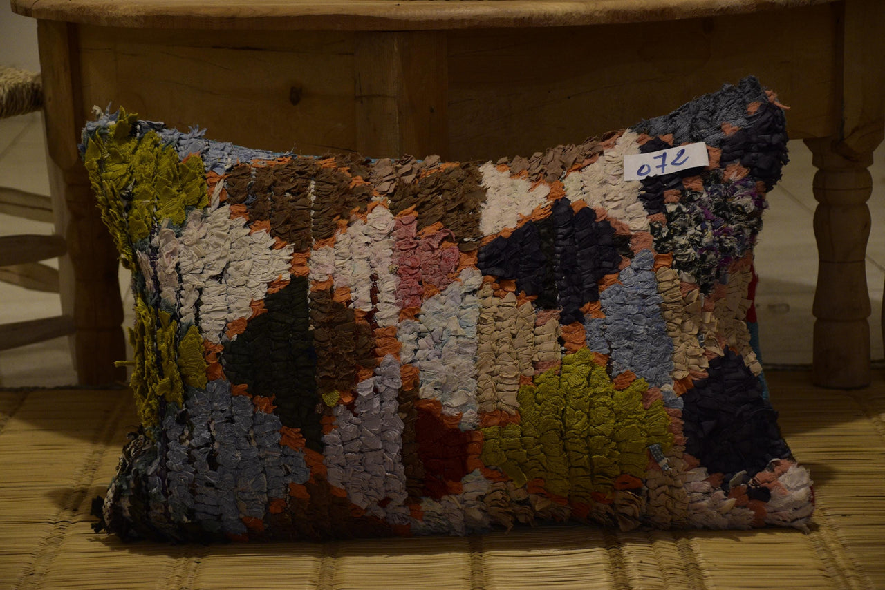Two Vintage Moroccan Wool Lumbar Pillow, Burnt Orange Terracotta Berber Cushion Cover 24x16 Vintage