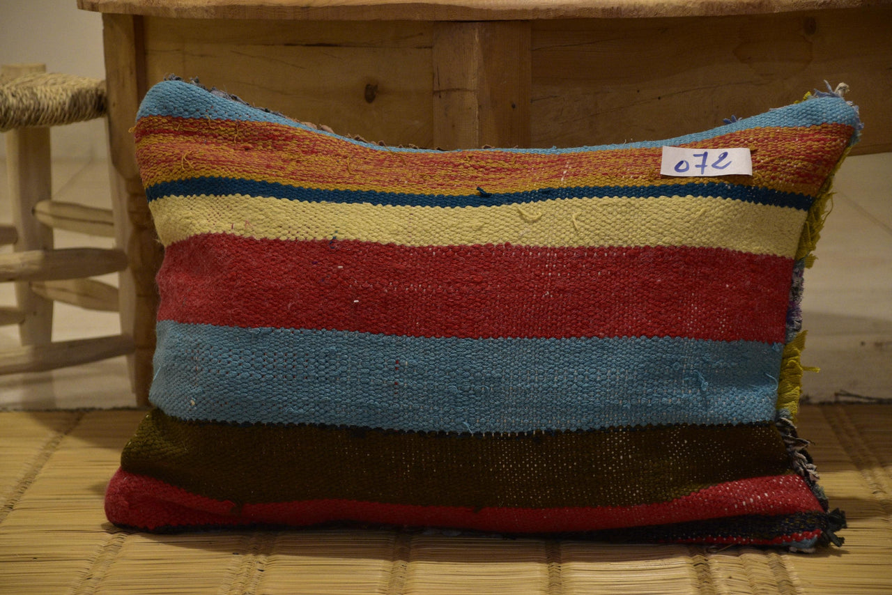 Two Vintage Moroccan Wool Lumbar Pillow, Burnt Orange Terracotta Berber Cushion Cover 24x16 Vintage