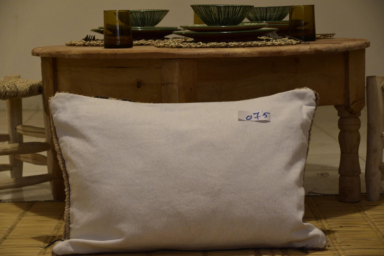 Two Handmade Wool Kilim Lumbar Pillow, Heart Motif Tribal Cushion, Authentic Boho Throw Vintage
