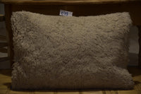 Two Hand-Woven Natural Wool Lumbar Pillow, Shaggy Berber Throw Cushion, Cream Bohemian Decor Vintage