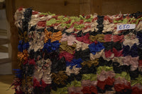 Two Handwoven Boucherouite Pillow Cover, Vibrant Patchwork Cushion, Moroccan Boho Home Decor Vintage