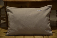 Two Hand-Woven Wool Kilim Lumbar Pillow Cover, Traditional Berber Stripes, Boho Geometric Cushion