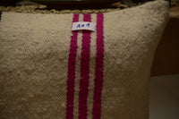 Two Hand-Woven Wool Kilim Lumbar Pillow, Geometric Berber Accent Cushion Vintage