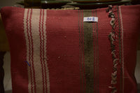 Two Handwoven Wool Kilim Lumbar Pillow, Geometric Berber Accent Cushion, Boho Chic Decor Vintage