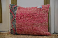 Two Handwoven Wool Kilim Lumbar Pillow, Geometric Berber Accent Cushion, Boho Chic Decor Vintage