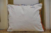 Two Handwoven Moroccan Kilim Lumbar Pillow, Minimalist Berber Wool Cushion, Scandinavian Boho Accent Vintage