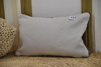 Two Hand-Woven Wool Lumbar Pillow, Red Tribal Geometric Sequins Decor Vintage