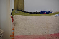 Two Handmade Moroccan Rag Pillow, Upcycled Textile Shag Cushion, Eclectic Berber Decor Vintage