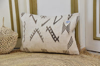 Two Vintage Moroccan Kilim Pillow Cover, Handwoven Wool Lumbar Cushion, Tribal Berber Art