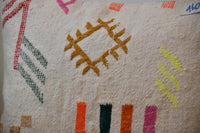 Two Moroccan Kilim Pillow Cover, Handwoven Wool Lumbar Cushion, Boho Tribal Accent