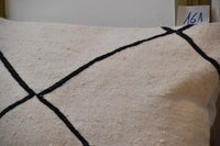 Two Handwoven Wool Kilim Pillow Cover, Beni Ourain Style Lumbar Cushion