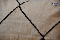 Two Handwoven Moroccan Kilim Pillow, Charcoal Black Geometric Wool Lumbar Cover Vintage
