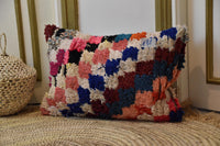 Two Handwoven Moroccan Kilim Pillow Cover, Wool Lumbar Cushion, Berber Boho Throw Pillow