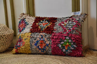 Two Handwoven Moroccan Kilim Pillow Cover, Colorful Wool Berber Lumbar Cushion