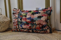 Two Handwoven Moroccan Kilim Pillow Cover, Multicolor Wool Tribal Throw Cushion Vintage