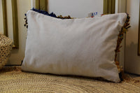 Two Moroccan Kilim Pillow Cover, Handwoven Wool Geometric Cushion, Berber Lumbar Throw Pillow Vintage