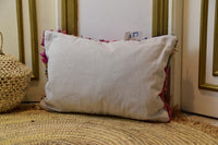 Two Handwoven Moroccan Kilim Pillow Cover, Wool Chevron Lumbar Cushion, Tribal Throw Pillow Vintage