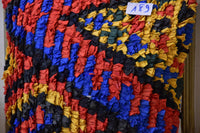 Two Handwoven Moroccan Boucherouite Pillow Cover, Vibrant Rag Rug Shag Throw Cushion Vintage
