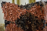 Two Moroccan Boucherouite Pillow Covers, Terracotta Shag Rag Rug Cushion Set